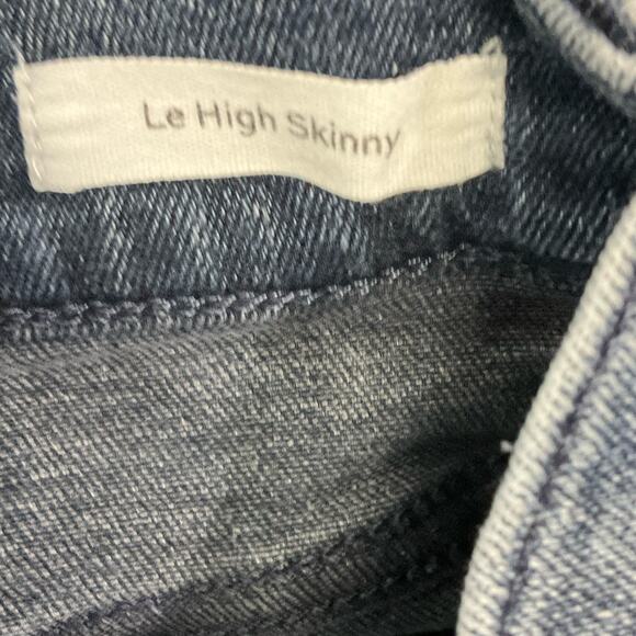 FRAME Le High Skinny Raw Edge Beat Wash Indigo High Waist Slim Blue Jeans sz 25 - Picture 9 of 15